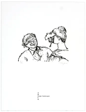 石版画 Topor - Orgie fantasque 