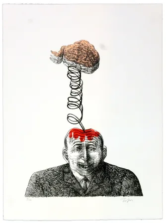 石版画 Topor - Par-dessus la tête