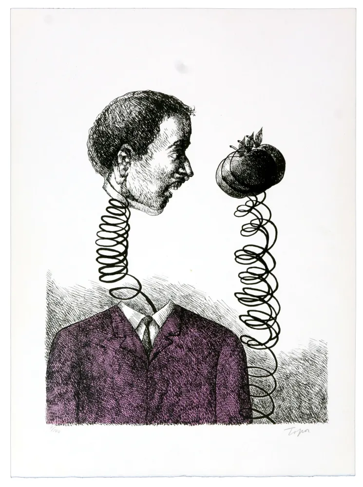 石版画 Topor - Plus près de toi ma pomme