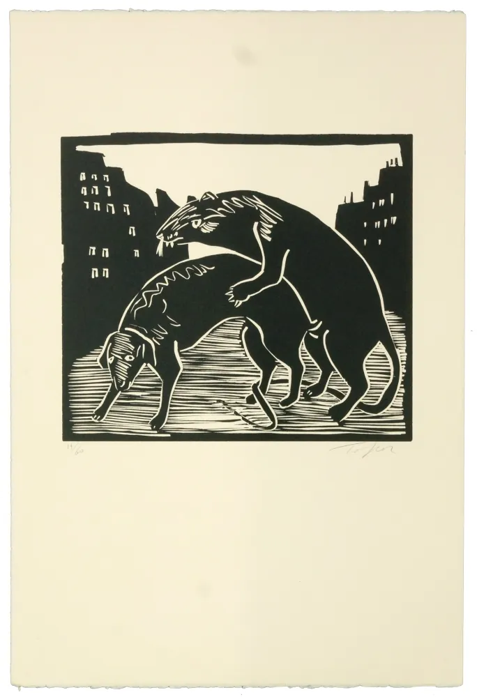 油毡版画 Topor - Que fait la police ?