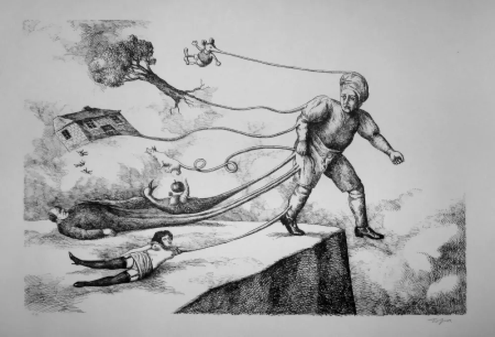 石版画 Topor - Sans titre