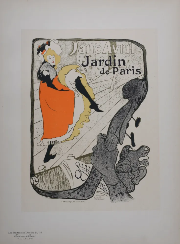 石版画 Toulouse-Lautrec - Jane Avril, Les Maitres de L'Affiche, 1898