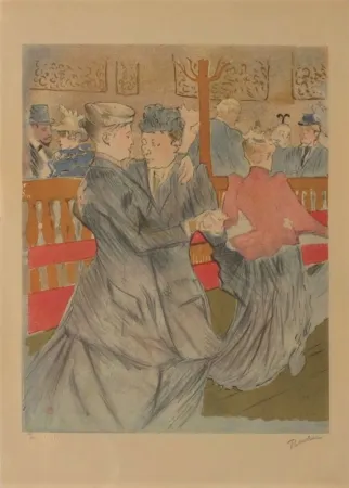 石版画 Toulouse-Lautrec - La danse au Moulin Rouge