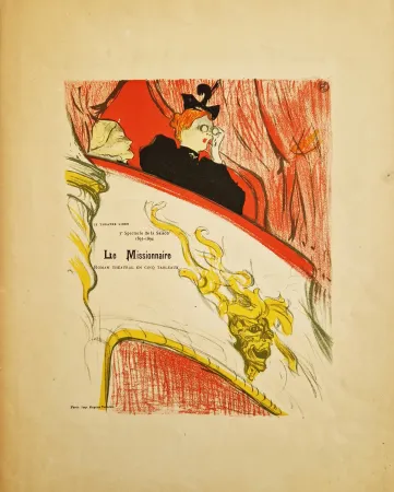 石版画 Toulouse-Lautrec - La Loge au mascaron doré