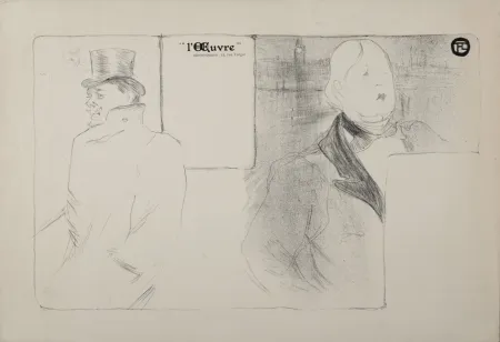 石版画 Toulouse-Lautrec - Oscar Wilde et Romain Coolus, Programme pour Raphaël et Salomé, 1896 – Rare!