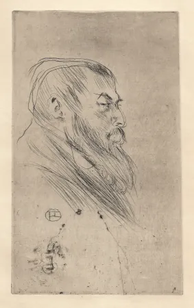 干刻版画 Toulouse-Lautrec - Portrait de Tristan Bernard