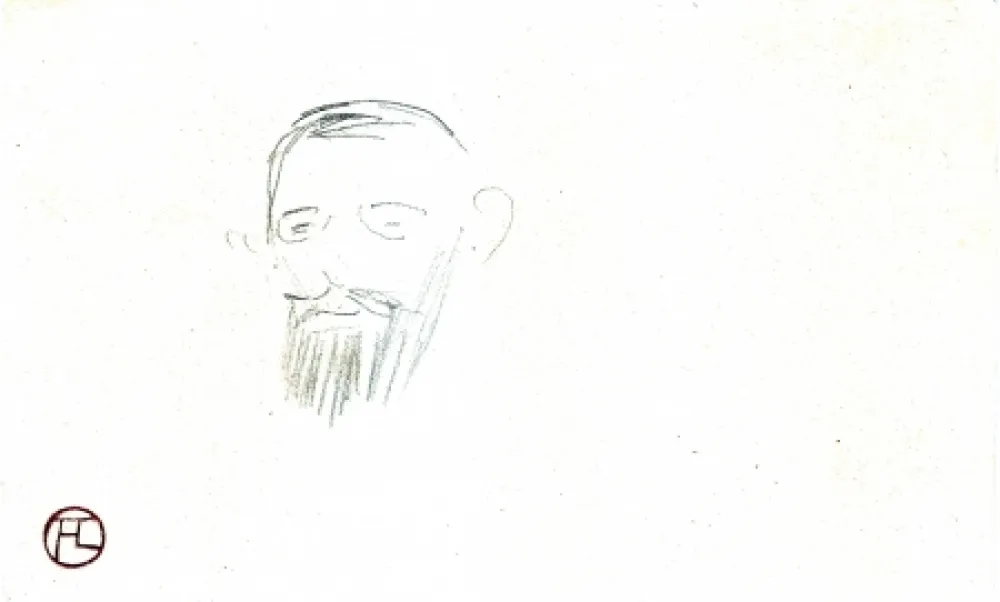 无技术 Toulouse-Lautrec - Procès Arton — Tête de monsieur Jacques Saint-Cère