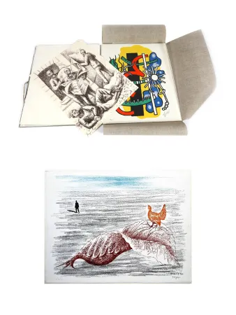 石版画 Toyen - BRUNIDOR. Portofolio n° 2: Toyen, V. Brauner, F. Léger, H. Michaux, Hérold, Masson, Hélion (1947-1952)