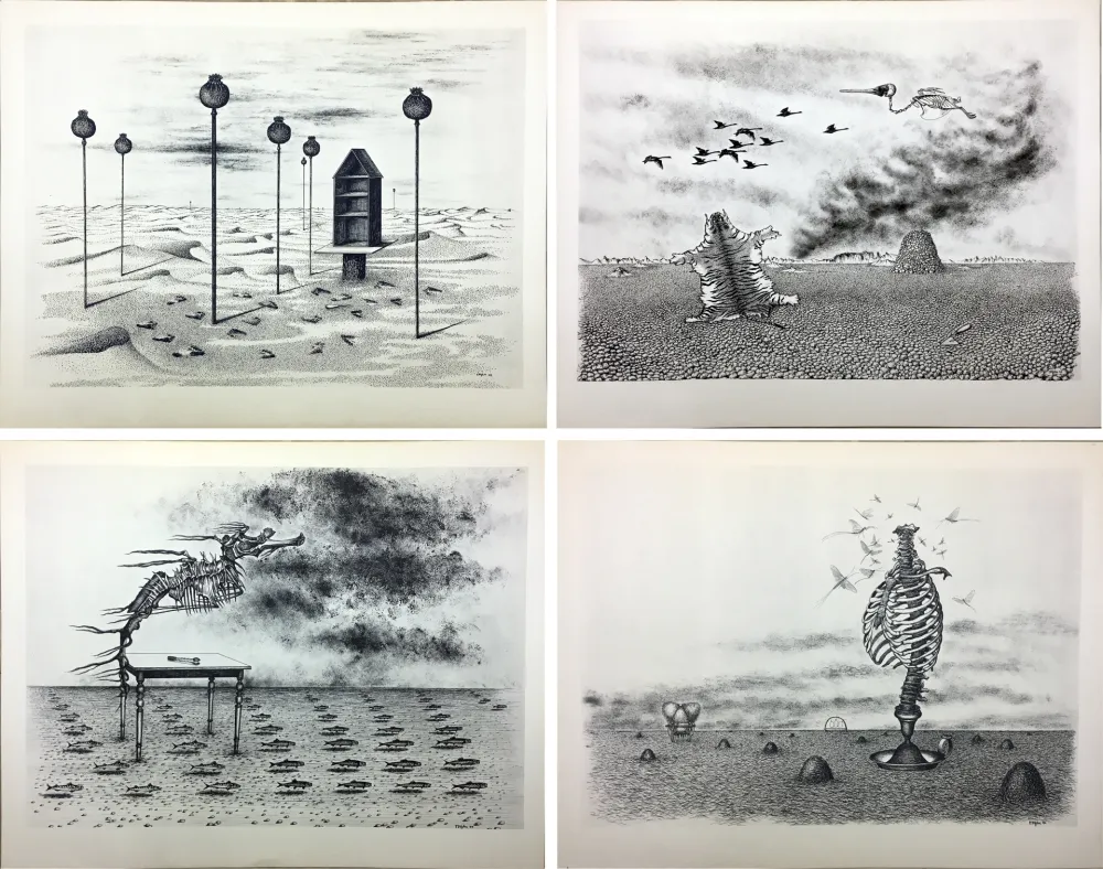 插图书 Toyen - Jindrich Heisler : CACHE-TOI GUERRE ! Poème. Cycle de 9 dessins de Toyen de 1944