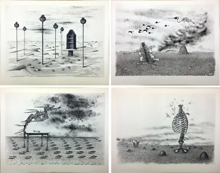 插图书 Toyen - Jindrich Heisler : CACHE-TOI GUERRE ! Poème. Cycle de 9 dessins de Toyen de 1944