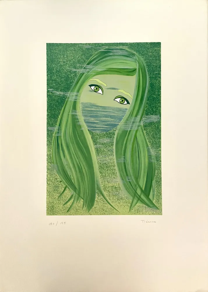 石版画 Tréanna - La Femme en Vert