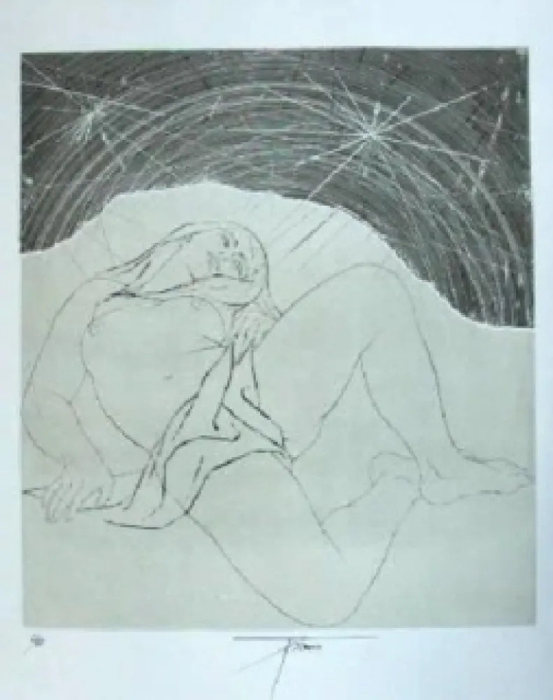 版画 Trémois - Nu