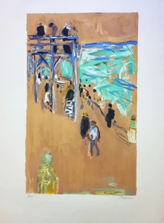 石版画 Truphemus - La passerelle