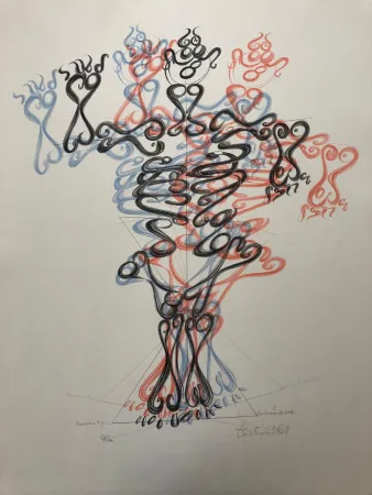 石版画 Tschumi - Barocke Figur