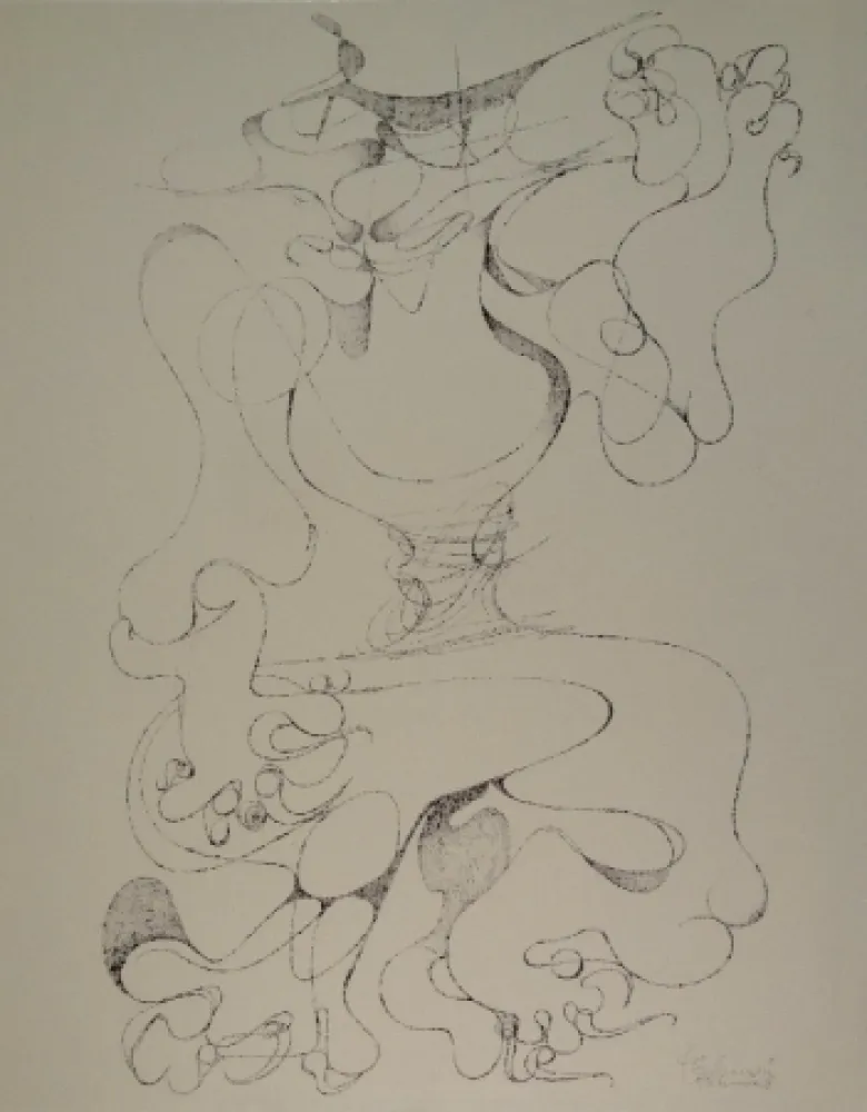 石版画 Tschumi - Spielkatze