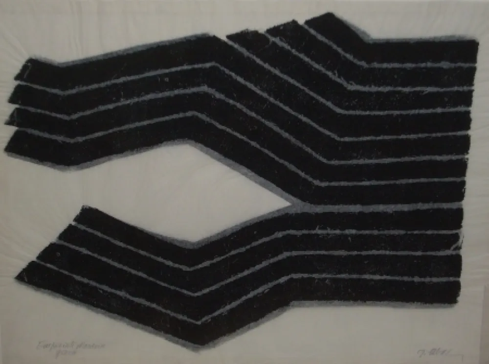 石版画 Ubac - Deux labours empreinte ardoise