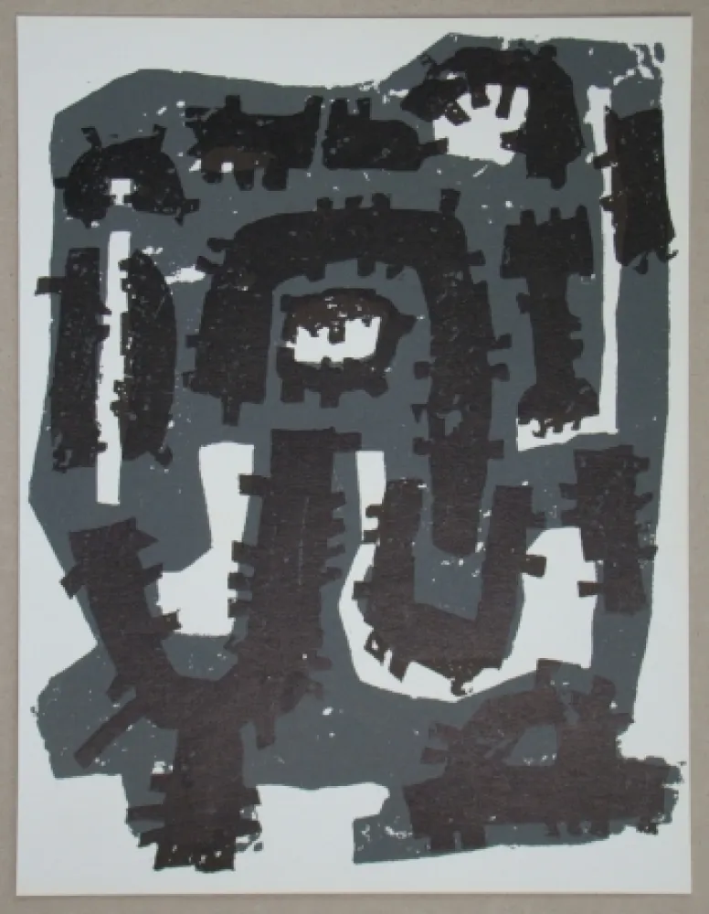 石版画 Ubac - Gravure sur ardoise pour XXe Siècle