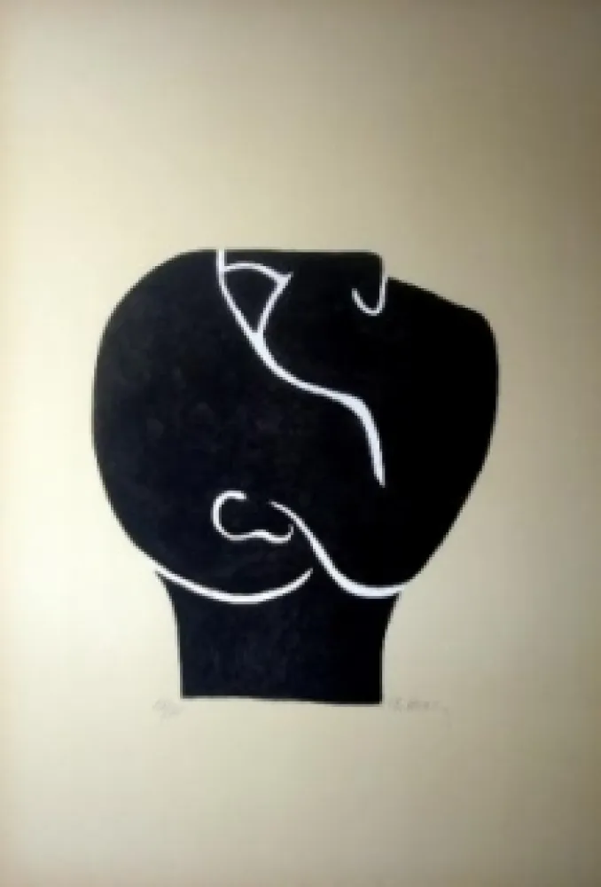 石版画 Ubac - Tête levée