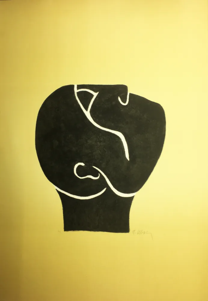 石版画 Ubac - TÊTE LEVÉE . Lithograpie originale signée au crayon (1982).