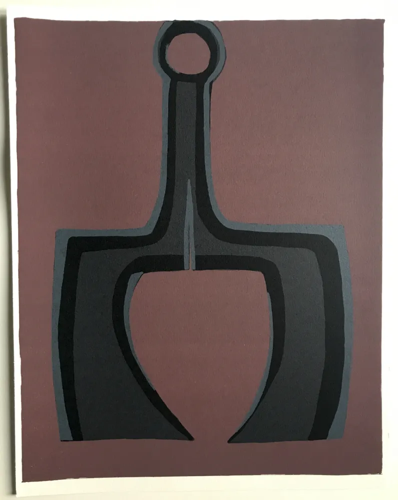 石版画 Ubac - Travailler le sol (La terre I)