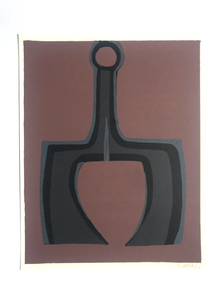 石版画 Ubac - Travailler le sol (la Terre I)