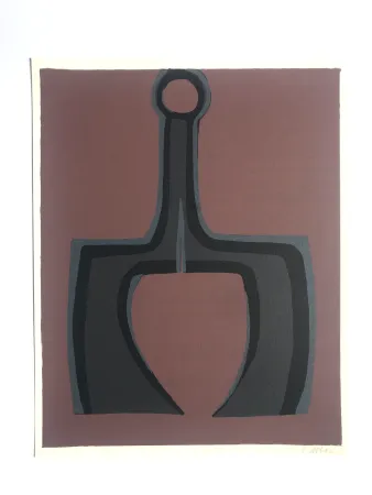 石版画 Ubac - Travailler le sol (la Terre I)