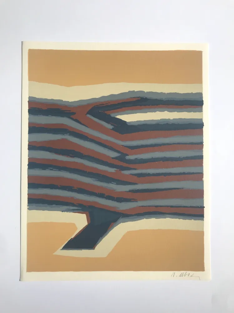 石版画 Ubac - Voies ferrées (la Terre V)