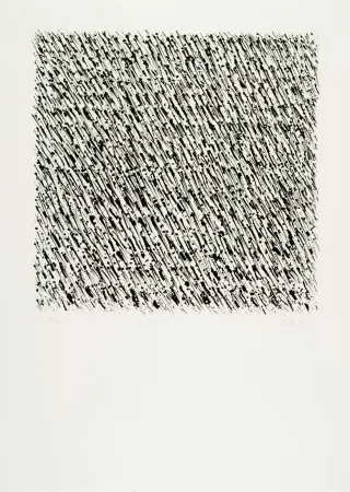 石版画 Uecker - Manuelle Struktuur. No II