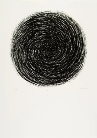 石版画 Uecker - Manuelle Struktuur. No V