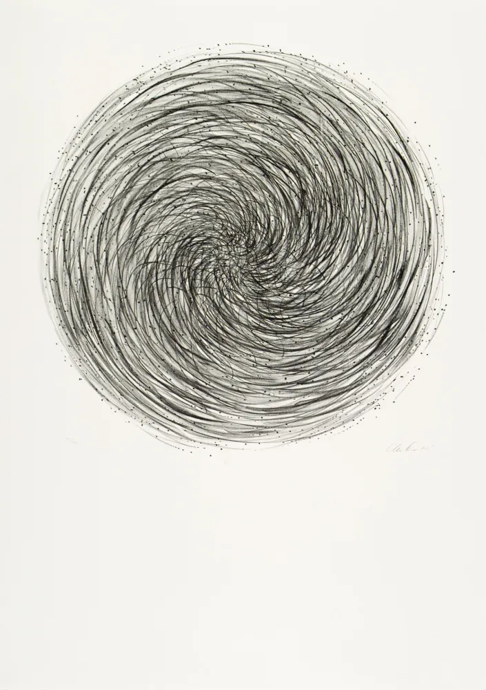 石版画 Uecker - Manuelle Struktuur. No VI