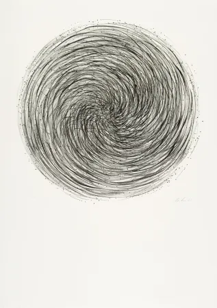 石版画 Uecker - Manuelle Struktuur. No VI