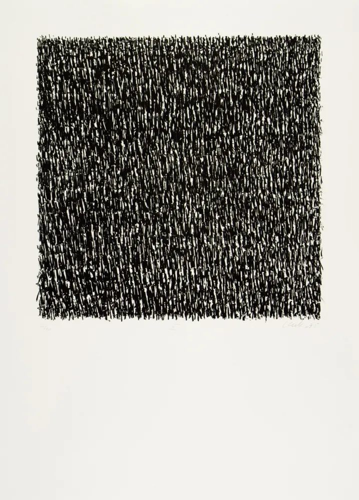 石版画 Uecker - Manuelle Struktuur. No VII