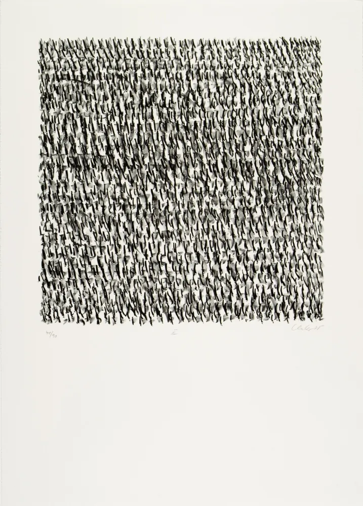 石版画 Uecker - Manuelle Struktuur. No X