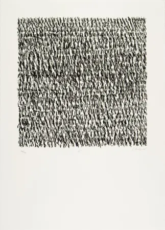 石版画 Uecker - Manuelle Struktuur. No X