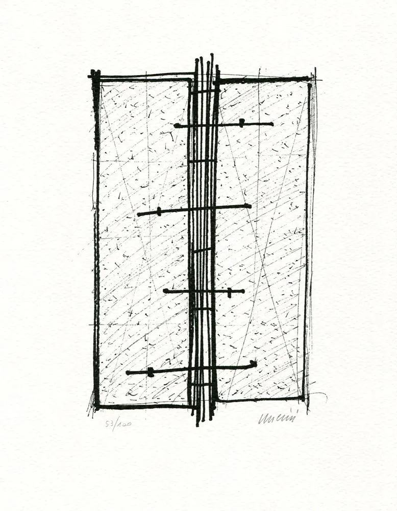 石版画 Uncini - Senza titolo