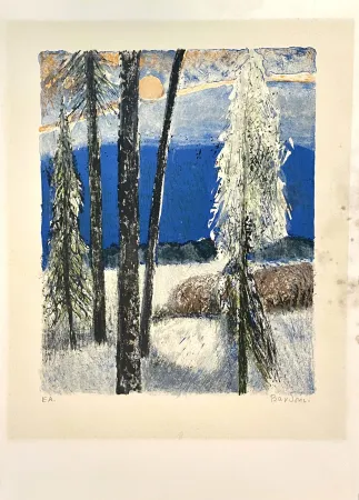 石版画 Unknown - Paysage