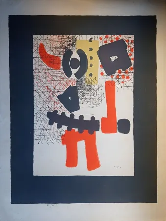石版画 Unknown - Thomas Gleb, Guerrier: Abstract Composition, 1959, Hand-Signed Lithograph,