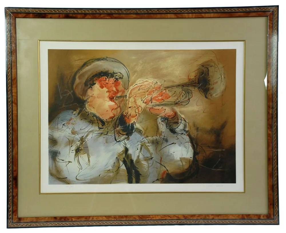 石版画 Urdin  - Le Trompettiste - The Trumpeter