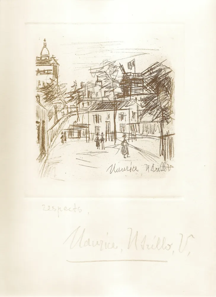 版画 Utrillo -  Amitiés de Montmartre