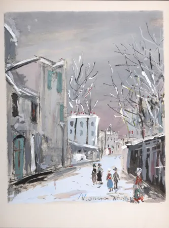 镂版印刷 Utrillo - La vieille Rue Saint-Vincent, Montmartre, 1950