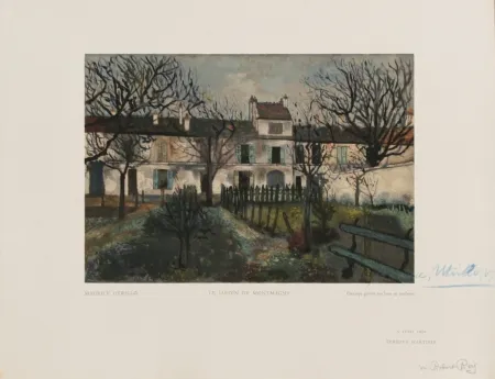 木刻 Utrillo - Le Jardin de Montmagny