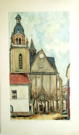 飞尘腐蚀法 Utrillo - L'Eglise de Limours