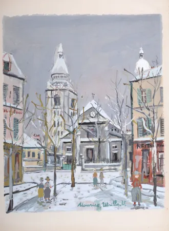 镂版印刷 Utrillo - L'Eglise Saint Pierre, Montmartre, 1950
