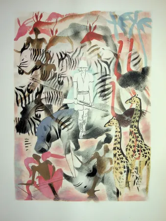 石版画 Uzelac - La pêche sportive