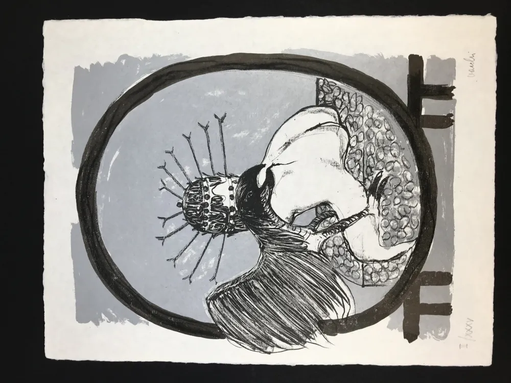 石版画 Vacchi - Studio per la Celebrazione di Michelangelo