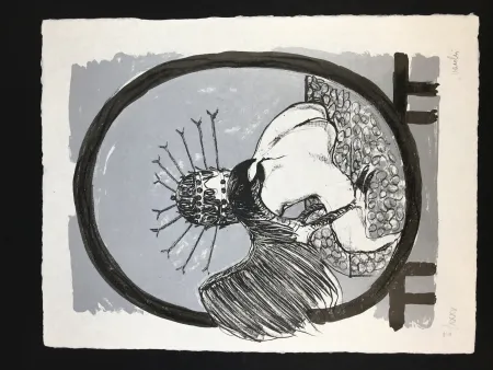 石版画 Vacchi - Studio per la Celebrazione di Michelangelo