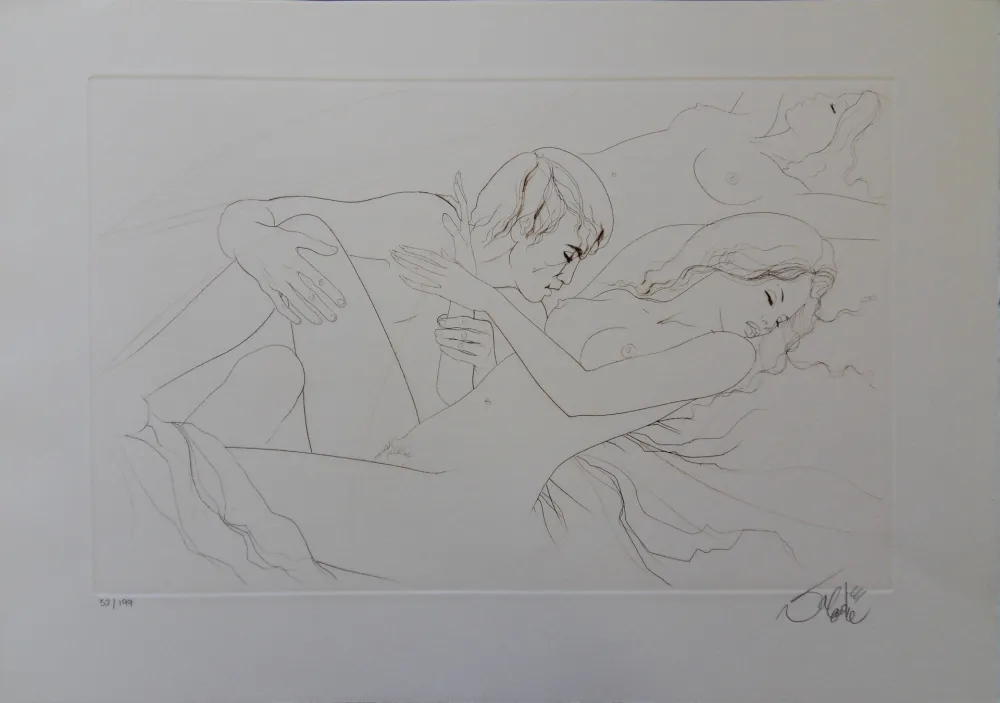 版画 Valadie - Abandonnée au plaisir