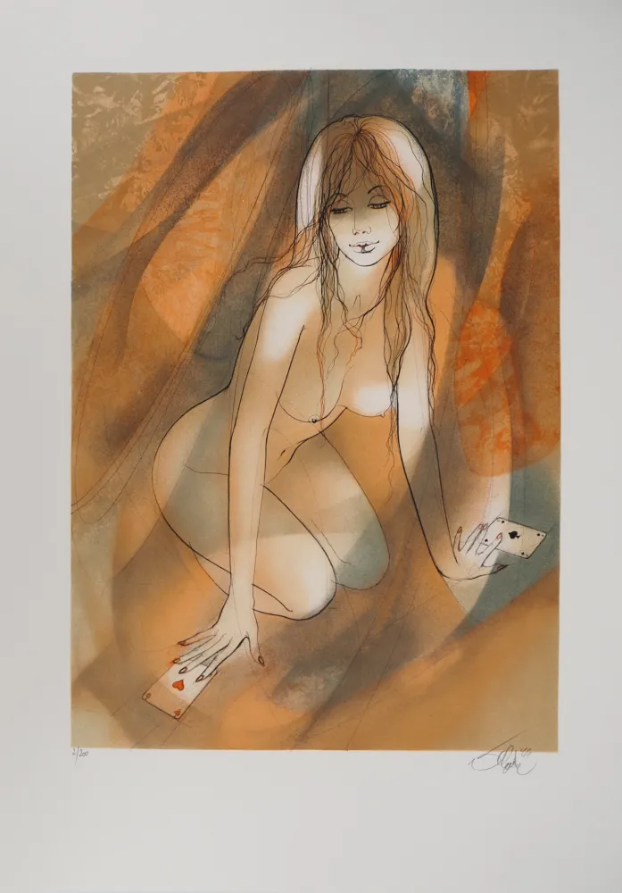 石版画 Valadie - Brassens, Une Jolie Fleur