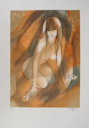 石版画 Valadie - Brassens, Une Jolie Fleur