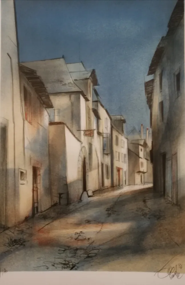 石版画 Valadie - Brive - rue basse - Limousin